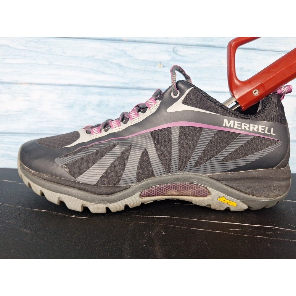 Merrell Siren Edge 3 Hiking Trail Shoes Women's Black Purple Vibram Sz 8.5